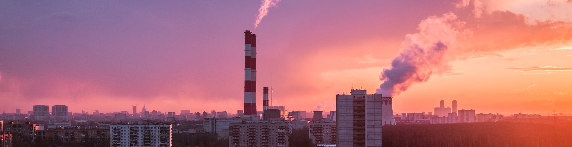 Image of industrial site at sunset