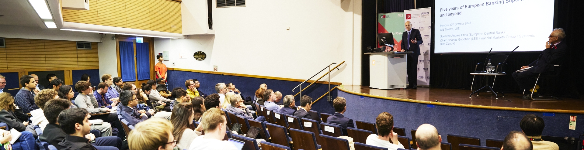 View of Old Theatre at the LSE during Andrea Enria lecture on 30th October 2023